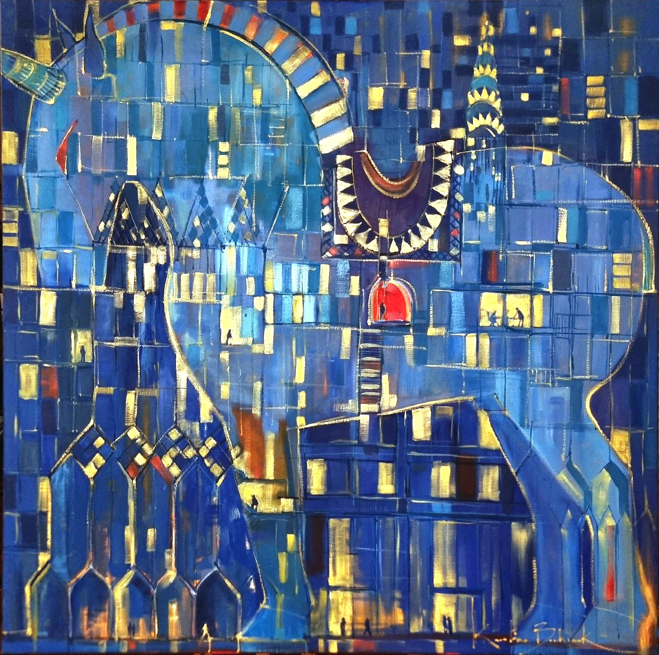 Oil painting by Karolina Bochenek: Trojan Unicorn